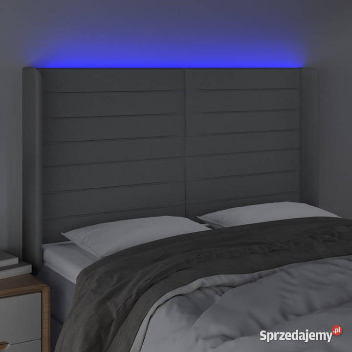 Zagłówek do łóżka z LED jasnoszary 147x16x118128 mazowieckie Warszawa sprzedam