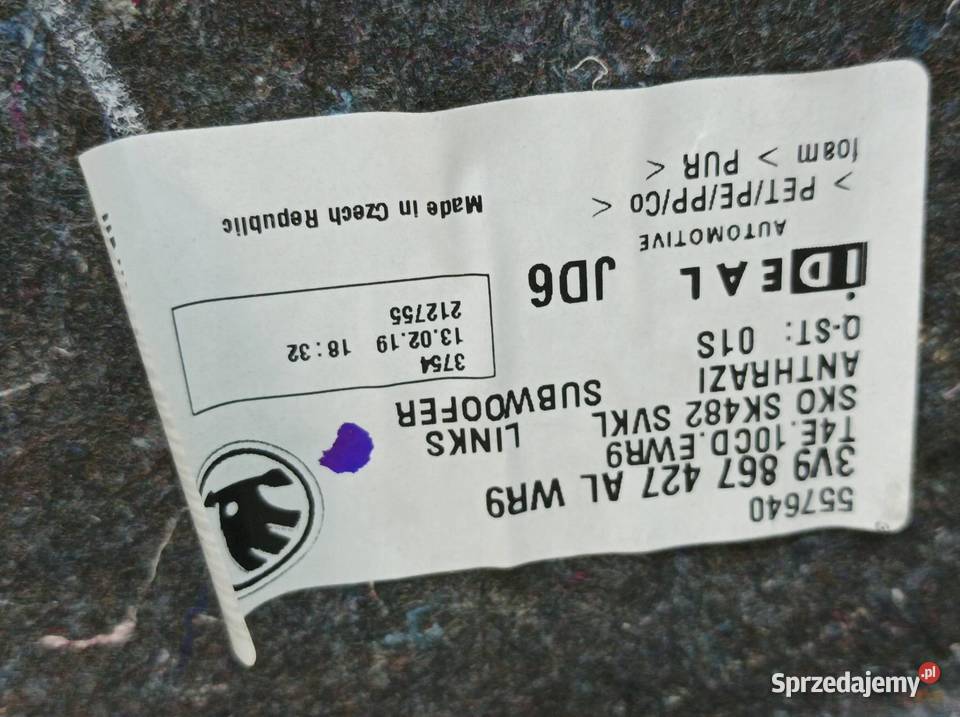TAPICERKA BOCZEK BAGAŻNIKA LEWY TYŁ KOMBI 3V Tapicerki samochodowe
