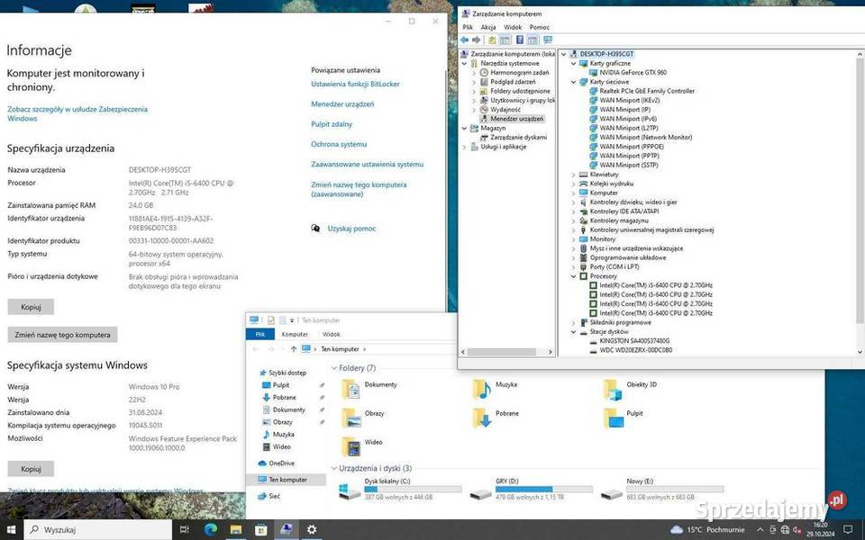 PC GWARANCJA I56400GTX 960 4 GB DDR524GB Przygodziczki