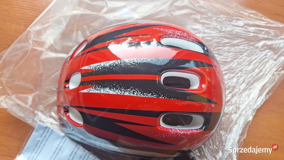 Kask rowerowy młodzieżowy 5254 czarno czerwony Legionowo