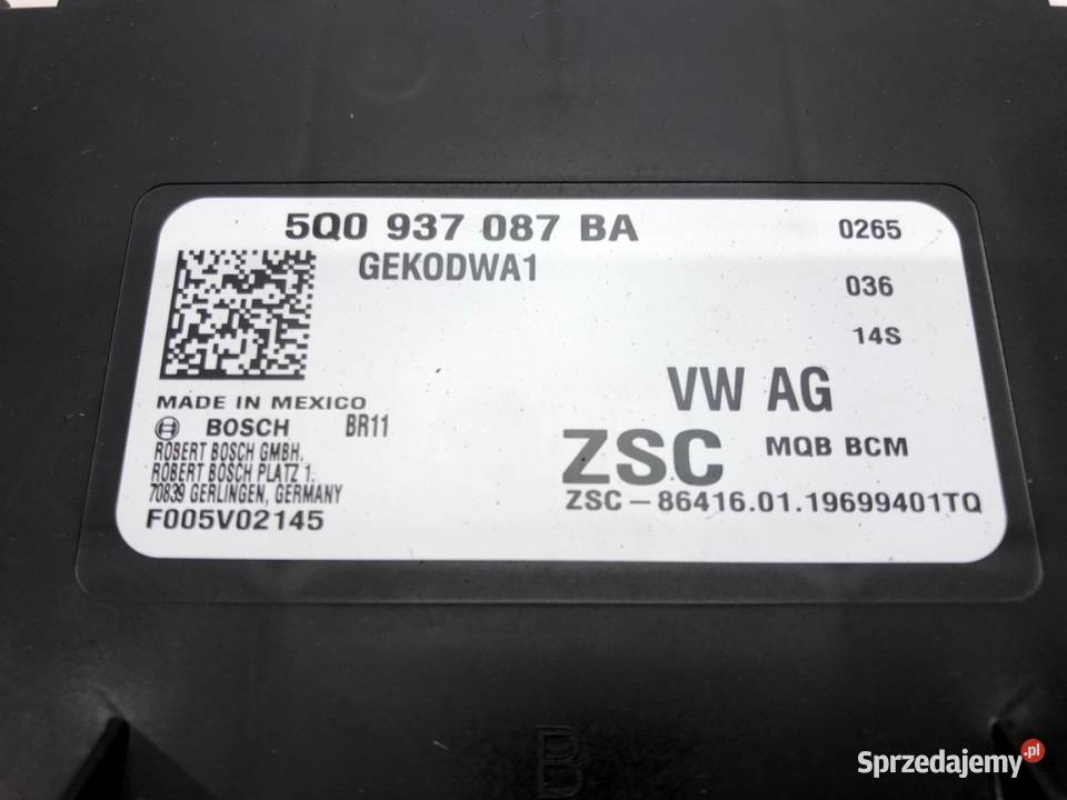 MODUŁ KOMFORTU VW GOLF VII 5Q0937087BA Hatchback podkarpackie