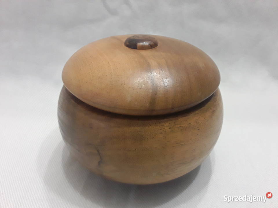 FIGURKA PUZDERKO POJEMNIK DREWNO RZEŻBA CRETE Zamość