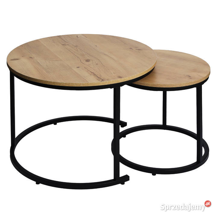 Nowoczesne stoliki kawowe okrągłe zestaw 2w1 Poznań