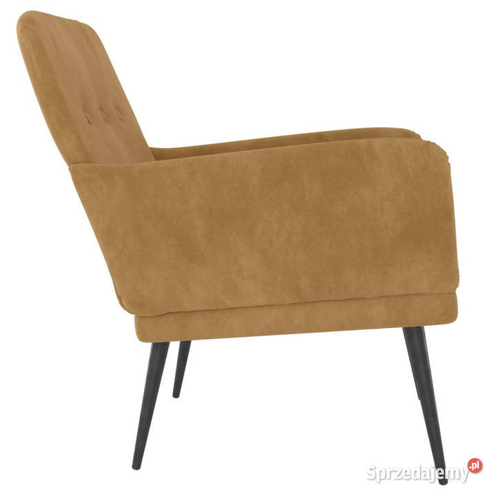 Fotel brązowy 62x79x79 obity aksamitem WM351411 Warszawa