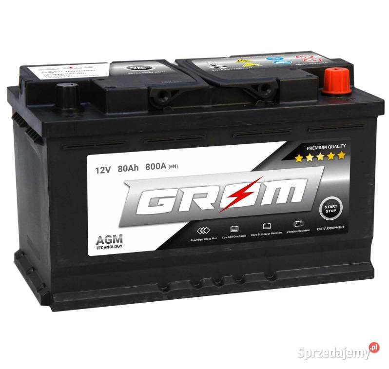 Akumulator GROM AGM STARTSTOP 80Ah 800A Dostawa Rzeszów