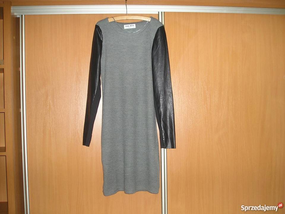 skienka rękawy eco skóra 36 S Vero Moda Spódnice i sukienki Słupsk