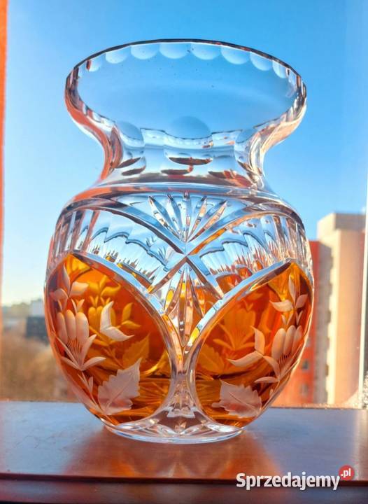 Piękny wazon kryształowy PRL dolnośląskie Wrocław