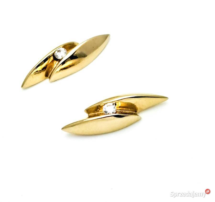 Kolczyki Złote pr585 z kamieniem sztyft Z148 Poznań sprzedam