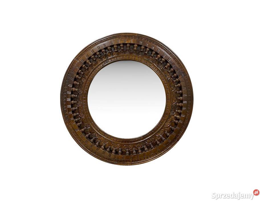 Lustro z drewnianą ramą z litego drewna tralki Lublin sprzedam