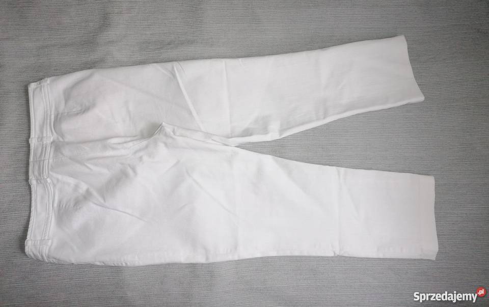 BIAŁE JEANSOWE SPODNIE HENNES R38 Spodnie Łódź