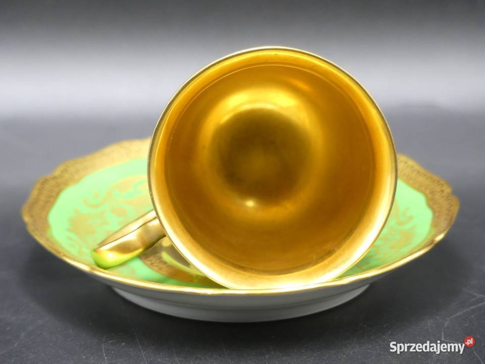 Zjawiskowa bogato złocona mokka Hutschenreuther wielkopolskie Poznań