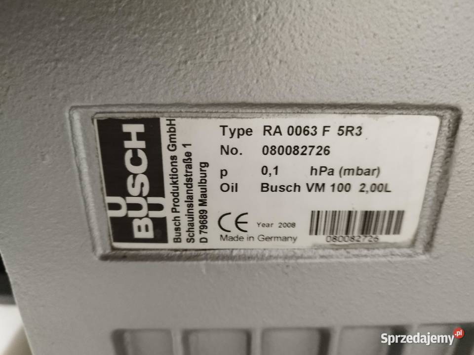 Pompa Próżniowa Busch RA 0063 F 5R3 małopolskie Wieliczka