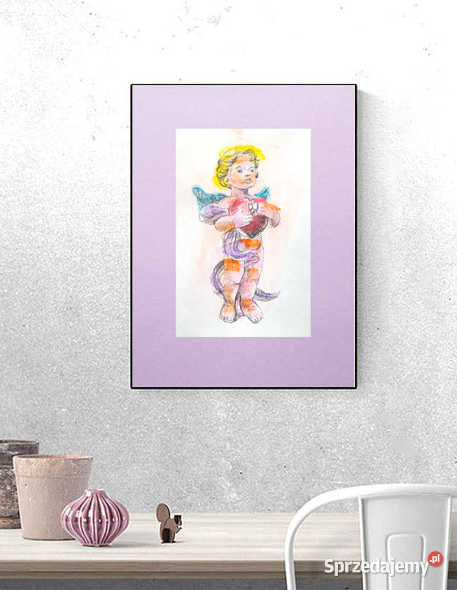 pastelowy obraz A3 amor plakat na ścianę retro pomorskie sprzedam