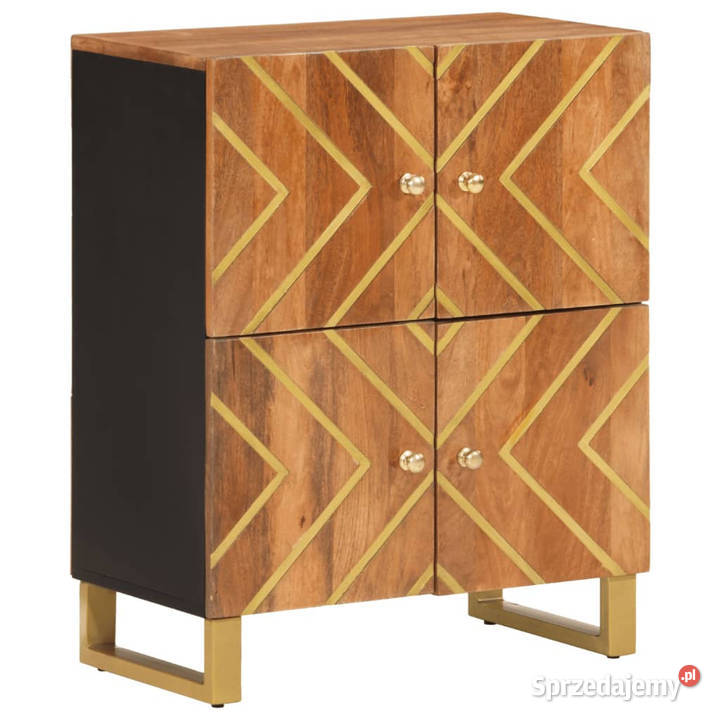 Szafka brązowoczarna 60x335x75 lite drewno mango