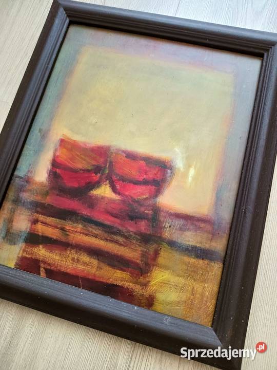 Stary obraz abstrakcja 24x30 Jagoda Adamus