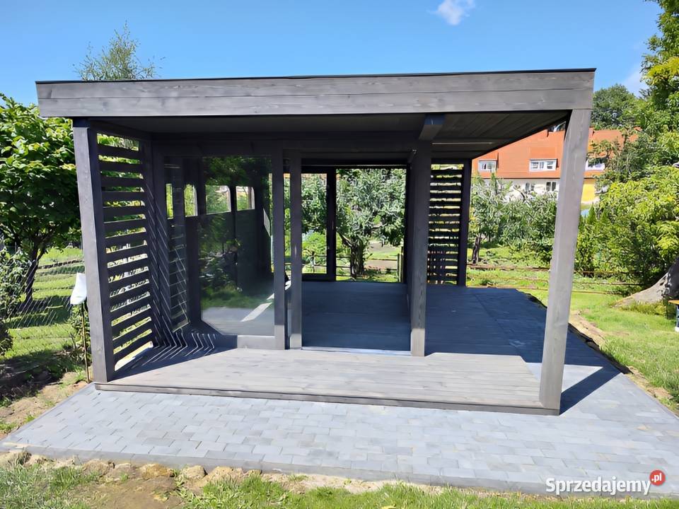 Altana 29 Szklana 4x5m z Dachem z Blachy Podłogą Parzymiechy