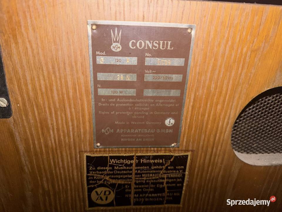 NSM Consul 120 klasyczny niemiecki jukebox szafa Meble Starogard Gdański