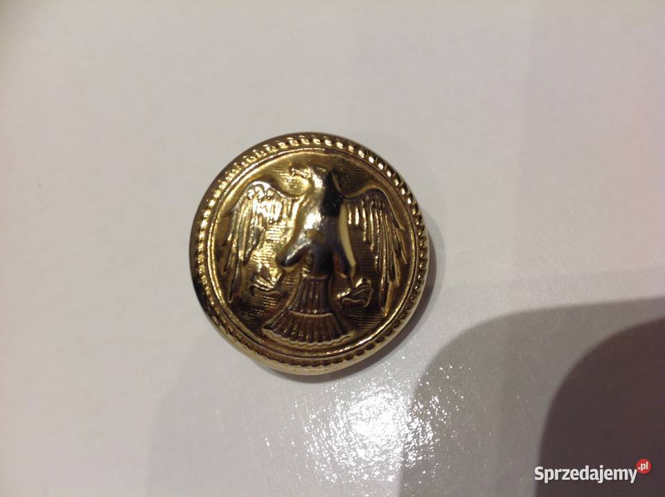 Złoty Metalowy Guzik z Orłem Uniseks Nowa Sól sprzedam