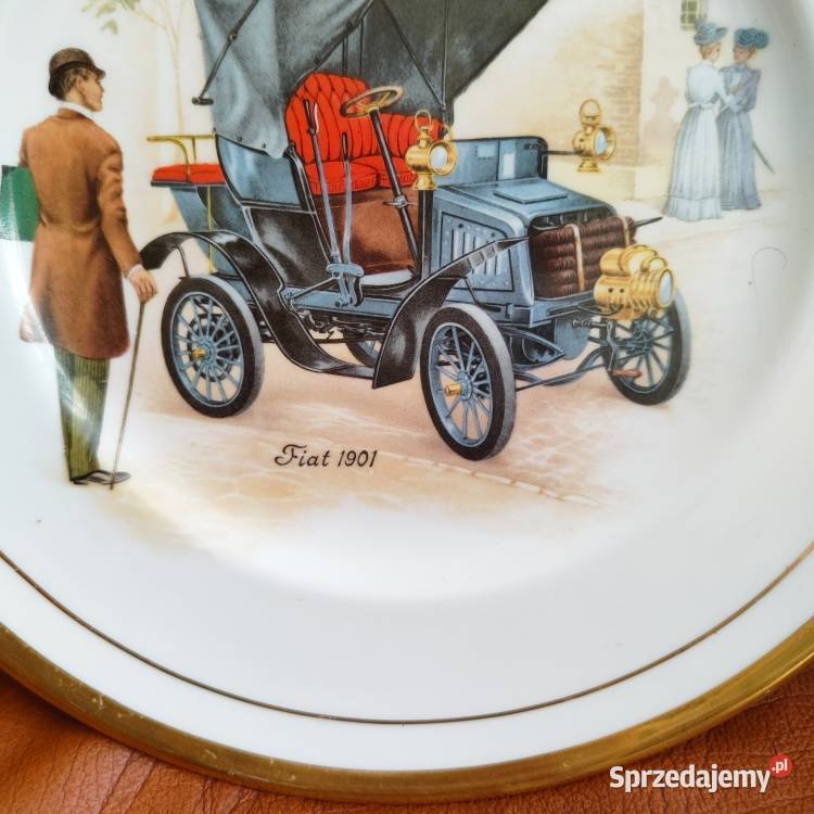 Angielska porcelana Fiat 1901 talerz dekoracyjny mazowieckie Warszawa