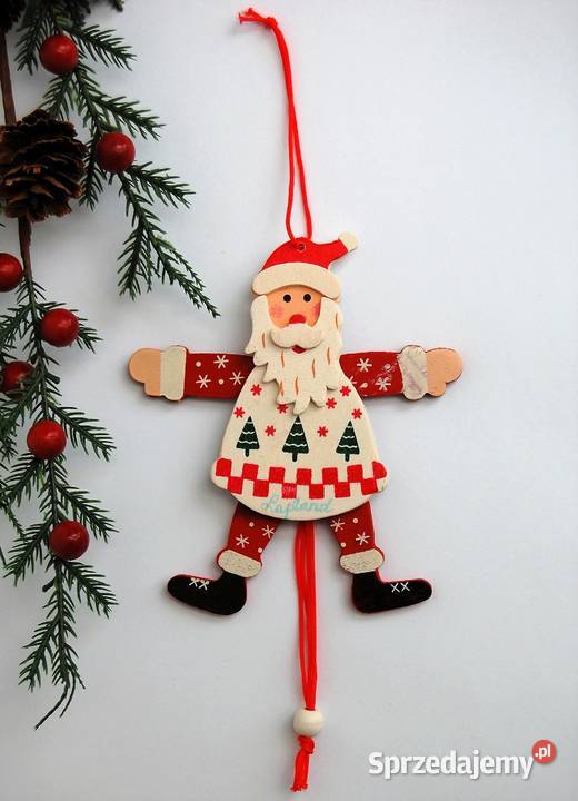 Mikołaj ruchomy zawieszka drewno Finlandia Lublin sprzedam