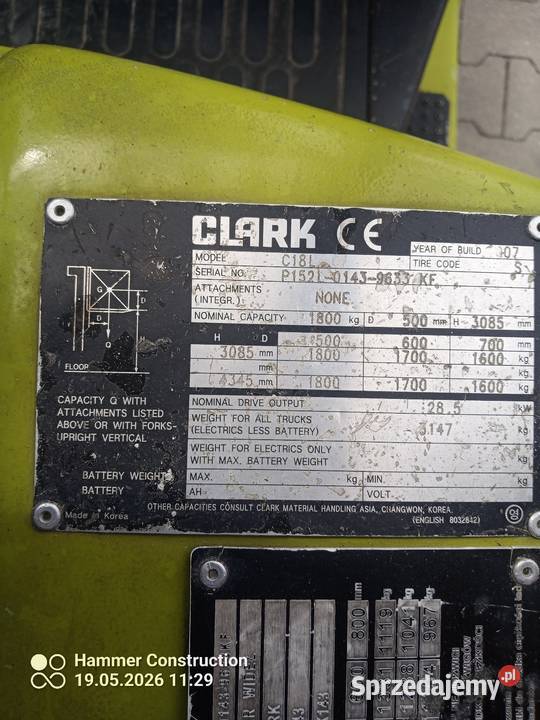 Sprzedam wózek Clark C 18L