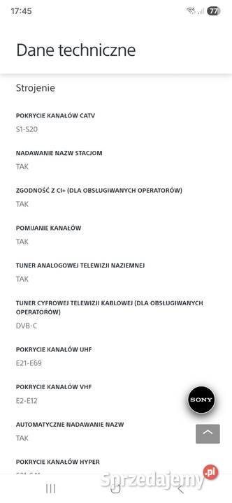 Telewizor 40 Sony BraviaLCDtuner naziemnej Przemyśl sprzedam