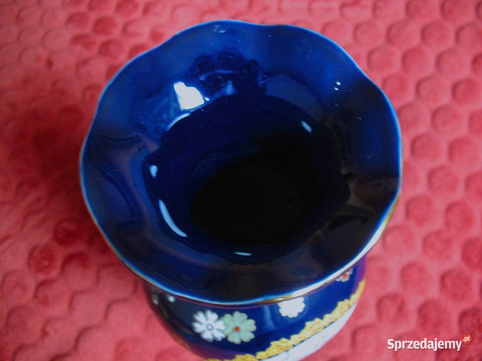 Wazon Misternie zdobiony złoty relief porcelana wielokolorowy mazowieckie Siedlce sprzedam