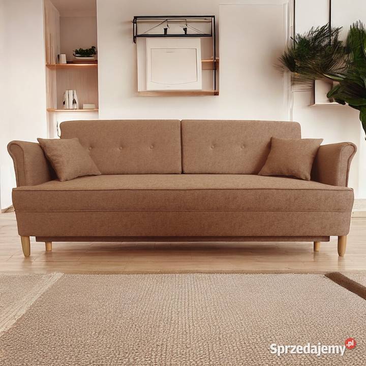 Kanapa DL Uszak Karmelowa Funkcja Spania Dostawa Sofy i kanapy