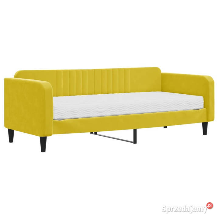Sofa z materacem do spania żółta aksamit 90x200 mazowieckie Warszawa sprzedam
