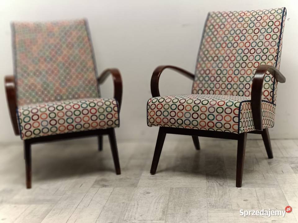 fotel fotele art deco design vintage stare PRL Radomsko