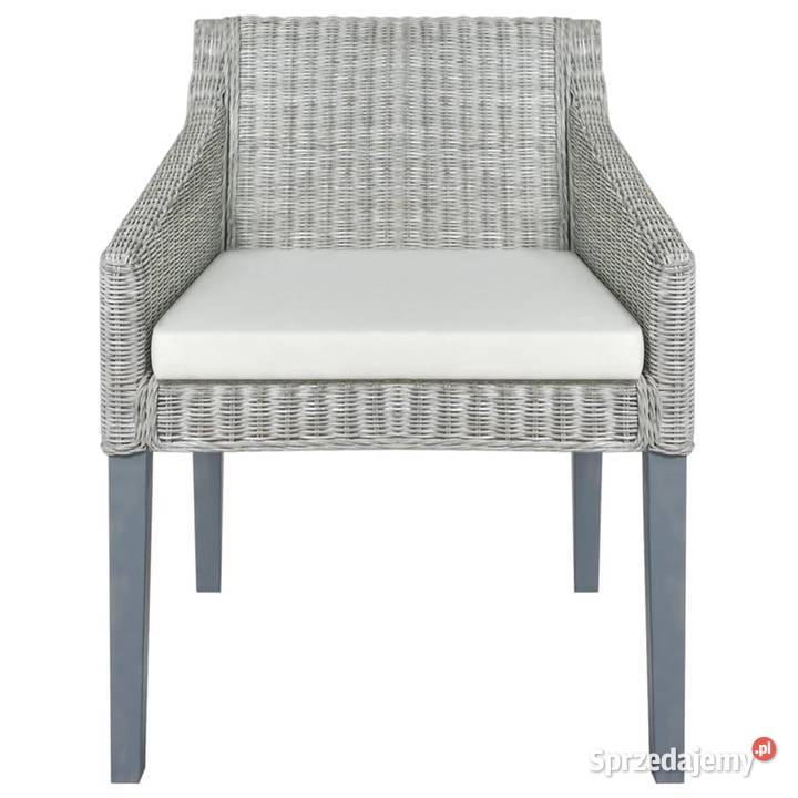 Krzesło stołowe z poduszką szary naturalny