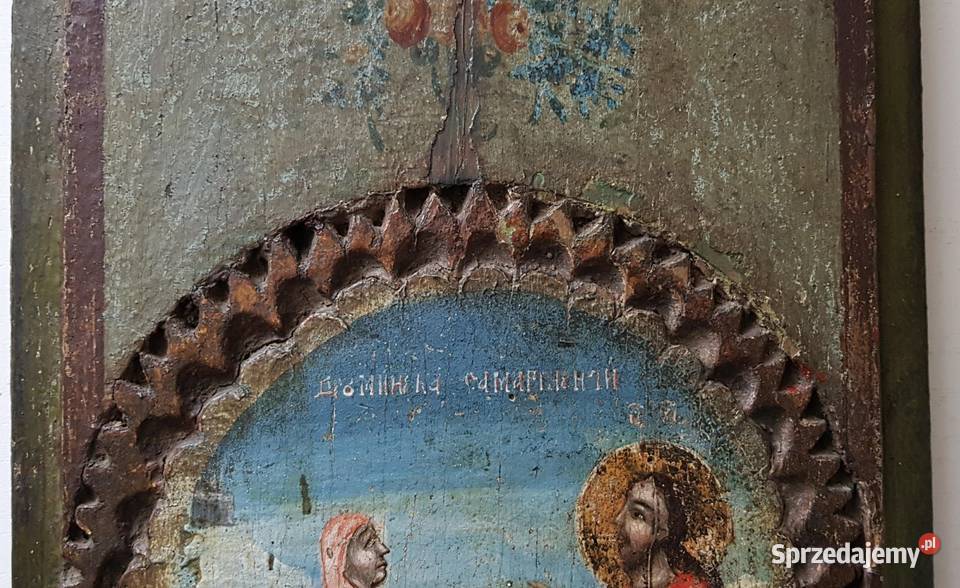 Ikona Chrystus i Samarytanka XVIIIw 0143 mazowieckie Warszawa