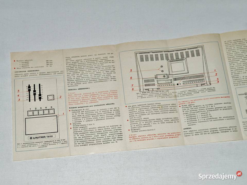 Instrukcja i karta gwarancyjna telewizora Unitra kujawsko-pomorskie