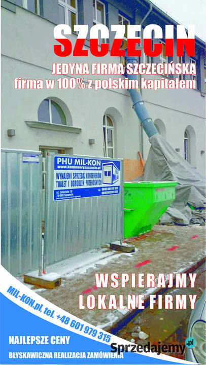 Wynajem toalet przenośnych ogrodzeń budowlanych zachodniopomorskie