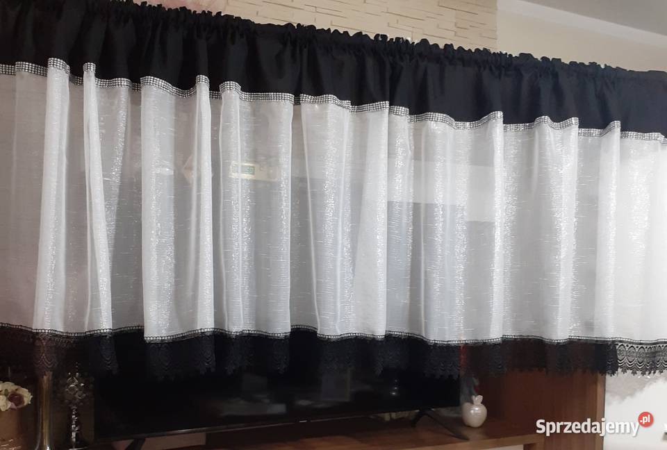 Firany szron z czarną gipiurą mazowieckie Mława sprzedam