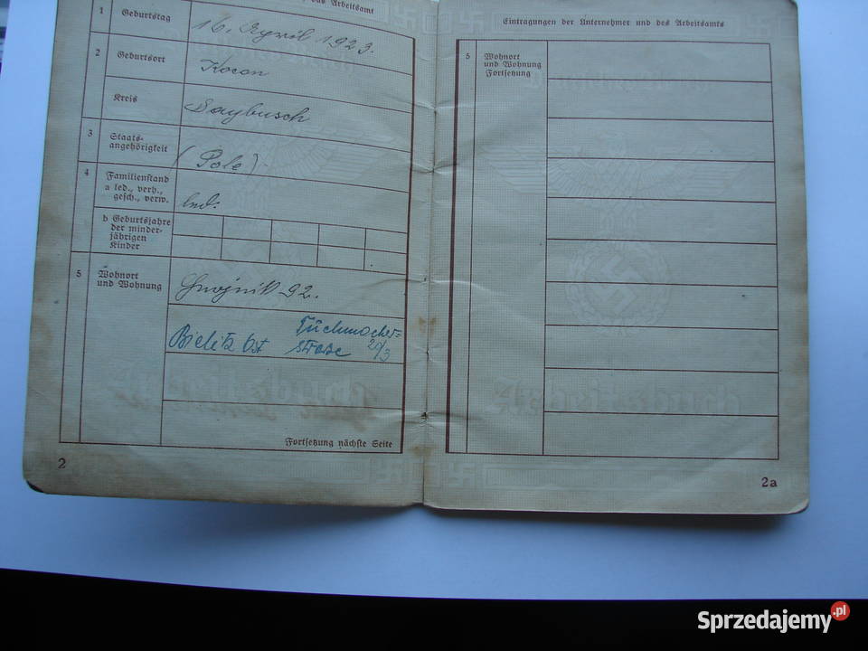 Kocoń gm Ślemień Żywiec Arbeitsbuch książeczka sprzedam