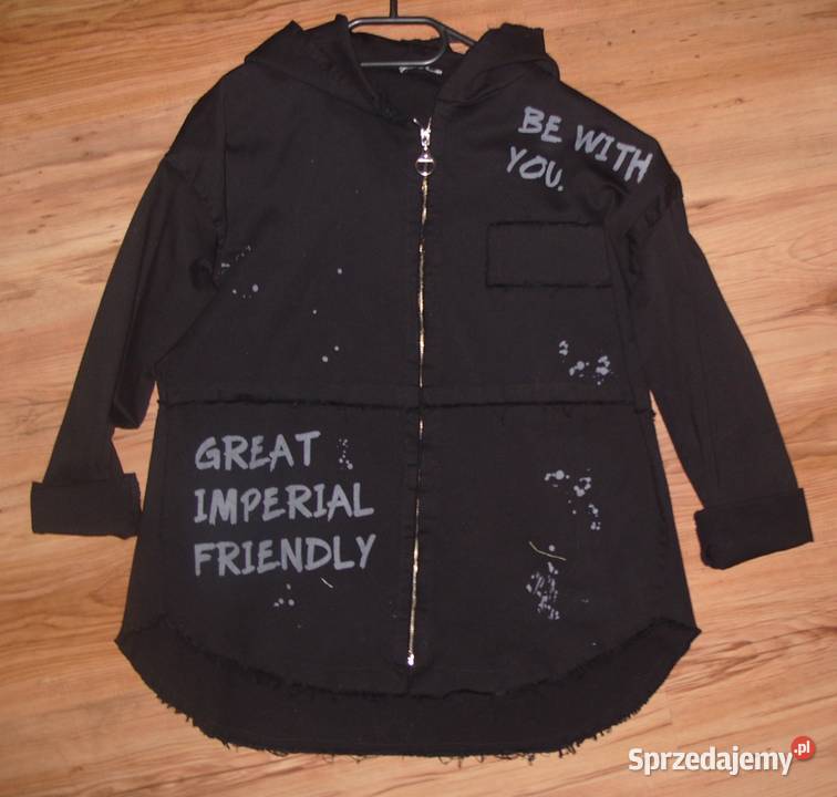 BLUZA KURTKA na zamek napisy kaptur r LXL wielkopolskie Rawicz