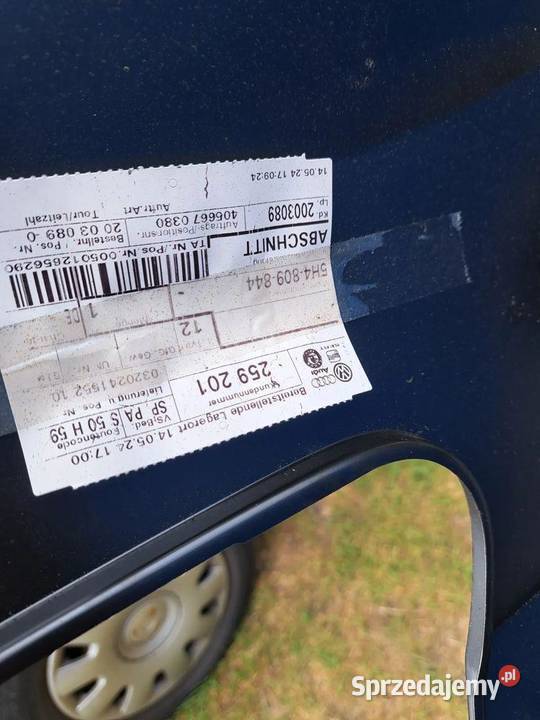 Błotnik prawy tył tylny VW Golf 8 VIII 5Drzwi Zestawy części blacharskich