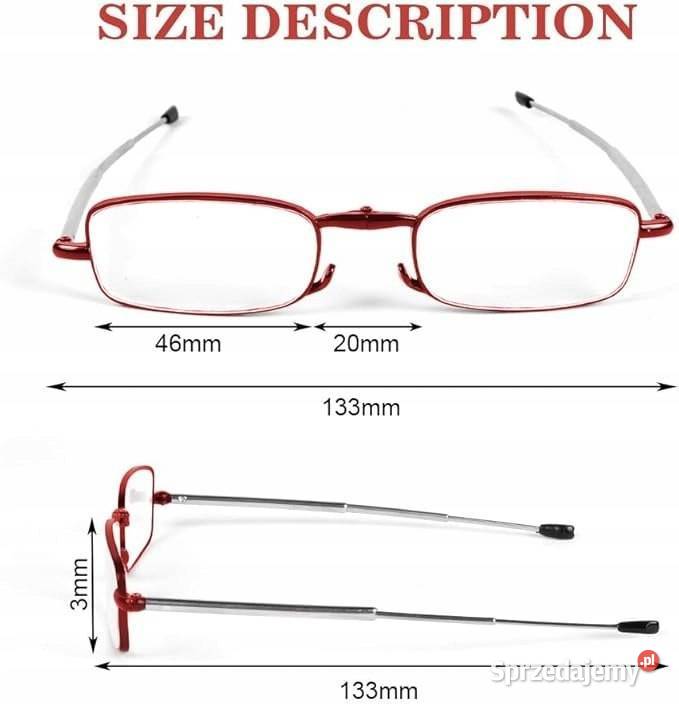 Składane okulary do czytania z etui małe do Sosnowiec