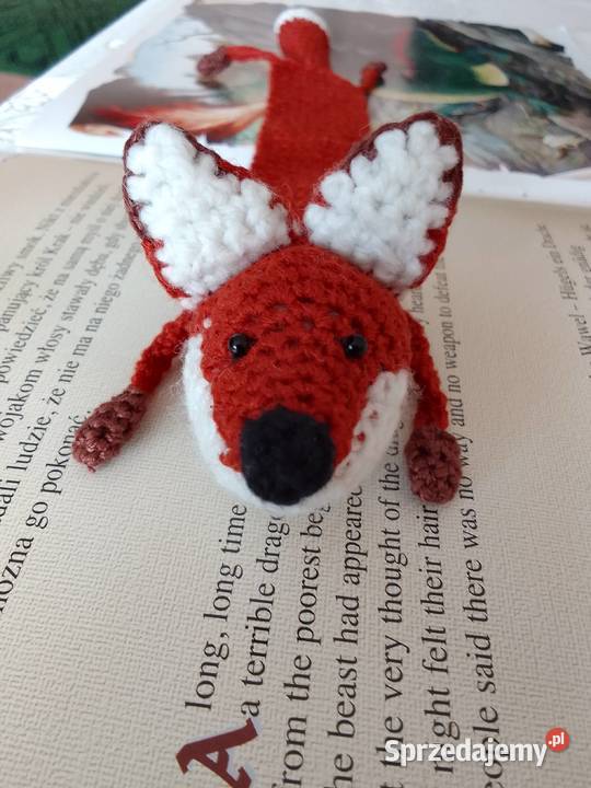Zakładka do książki lisek szydełkowa rękodzieło lubelskie Garbów