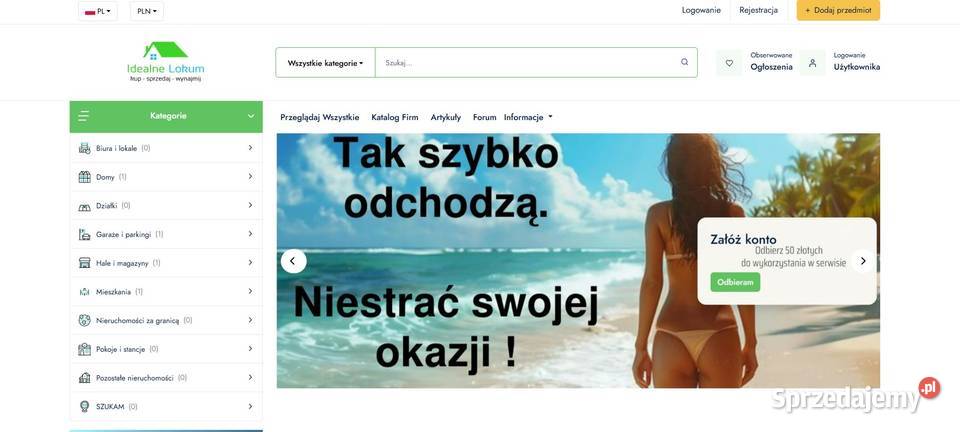 Serwis aukcyjnoogłoszeniowy serwer domena łódzkie Łódź