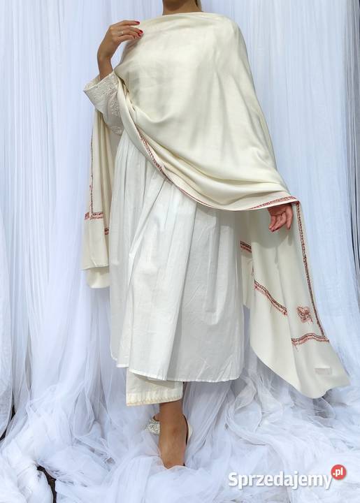 Szal orientalny indyjski haftowany haft paisley Uniseks Szczecin sprzedam