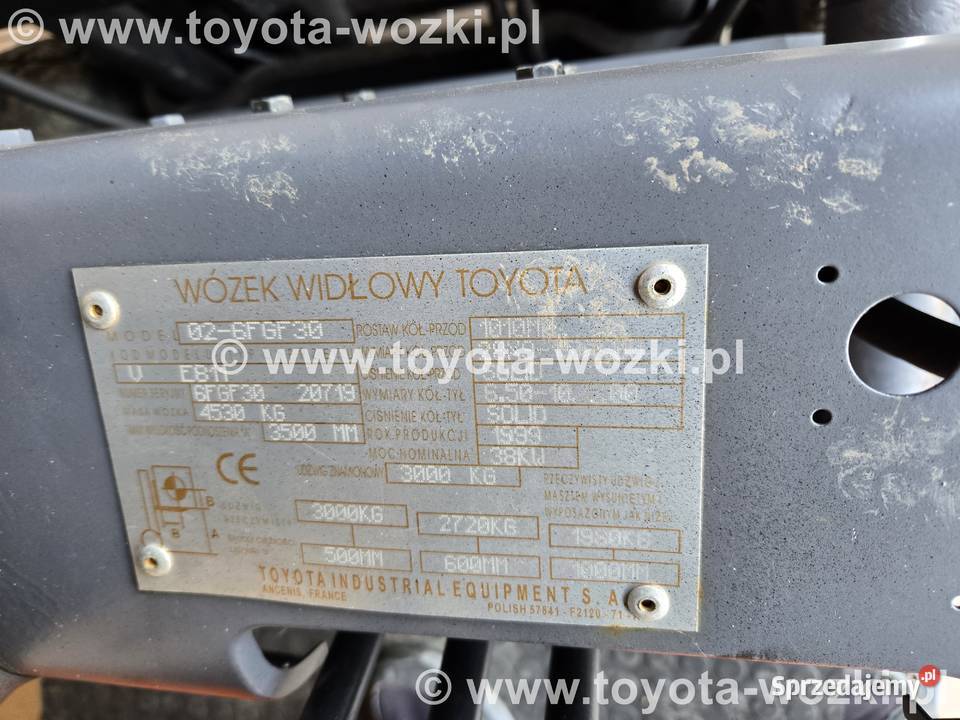 Wózek Widłowy TOYOTA 6FG30 przesuw boczny 3 TONY Mysłowice