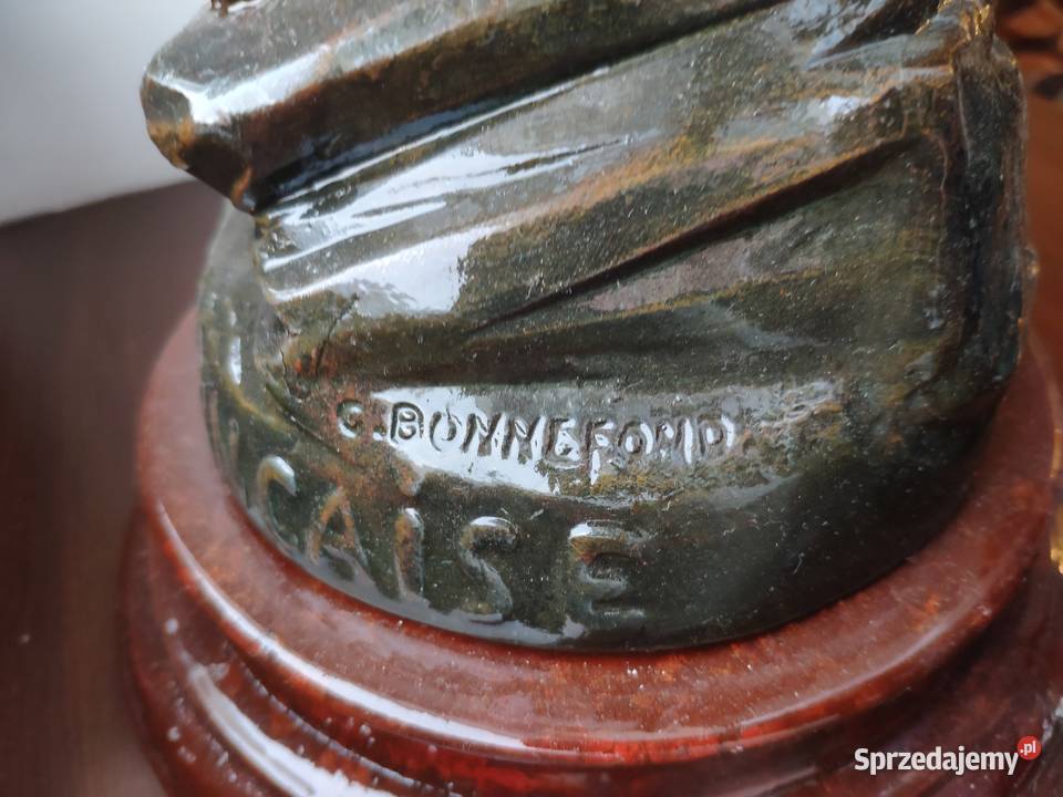 Figuralna sygnowana ogromna emaliowana lampa małopolskie