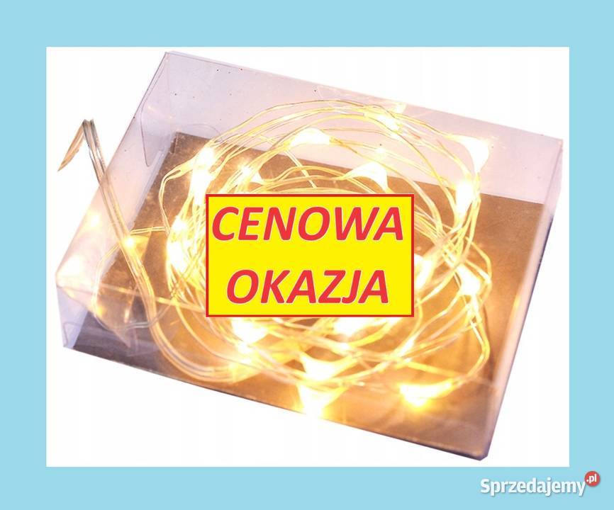 LAMPKI DRUCIKI 20 LED BATERIE BIAŁE CIEPŁE Łódź