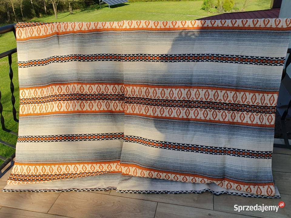 Wełniane zasłony z lat 60 Tkaniny