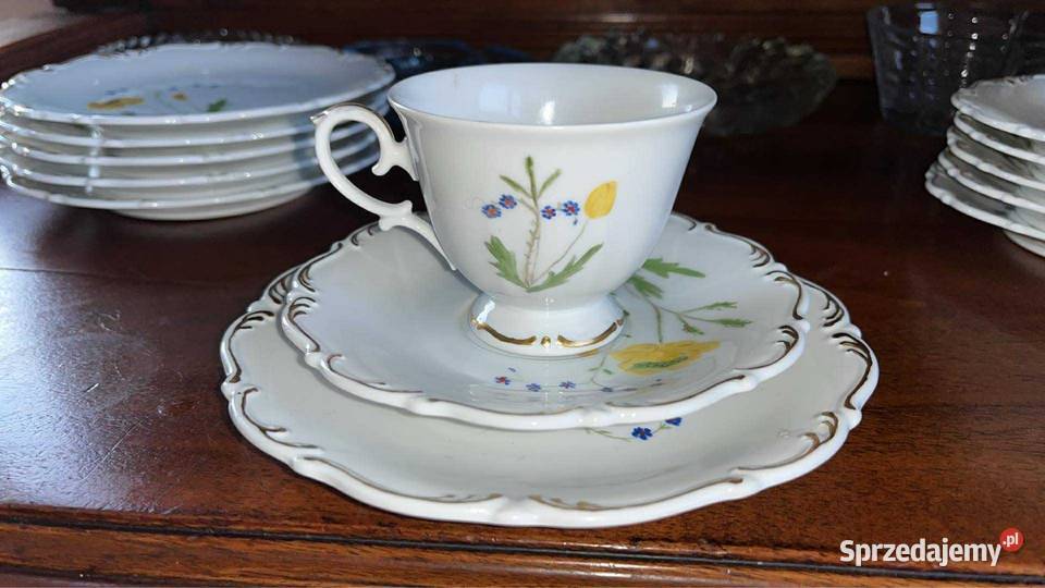 Filiżanka z talerzkiem deserowym Syg z lat 70 XX Gdańsk