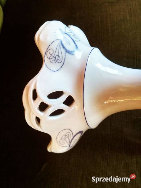 Patera na nodze z girlandą niebieską Piękna Gdańsk