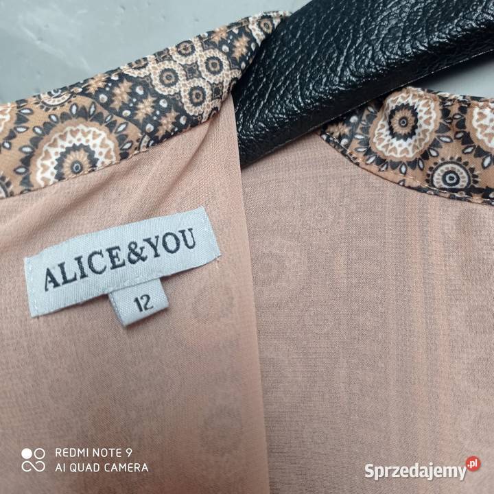 Jesienna długa sukienka M brązy Lubartów