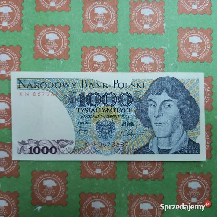 1000 złotych Mikołaj Kopernik 1982 stan AUUNC Zemborzyce Podleśne